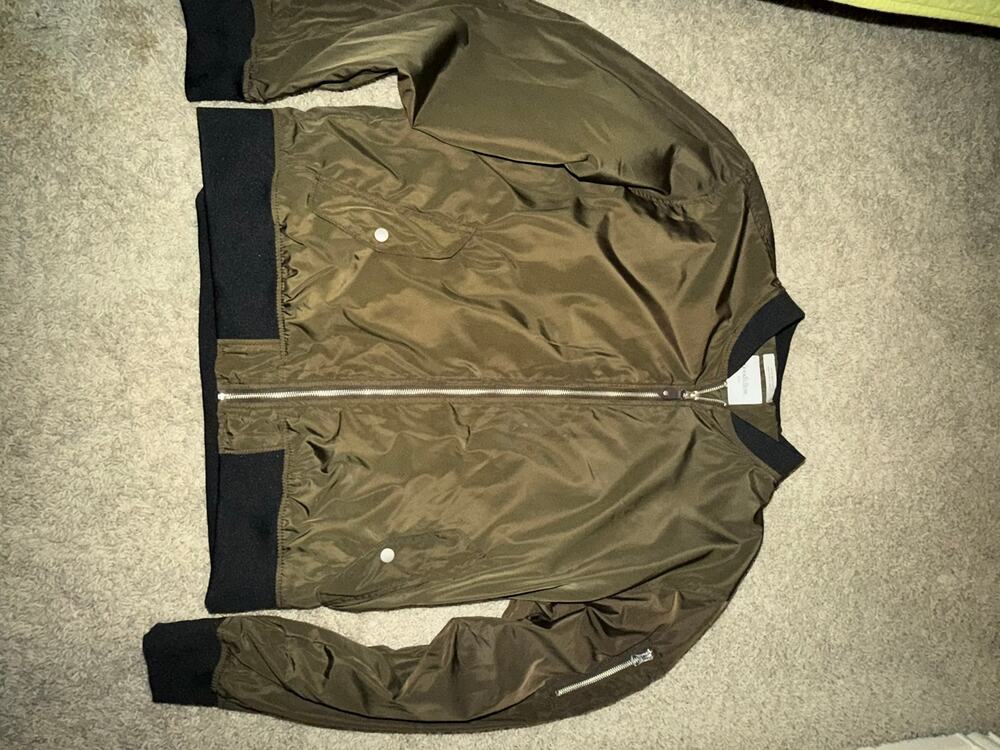 Goodfellow & Co Men’s XL Water Resistant Flight Bomber Jacket Olive Green